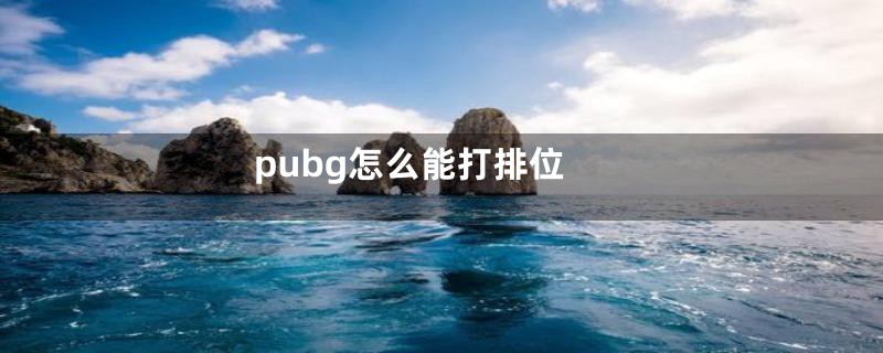 pubg怎么能打排位