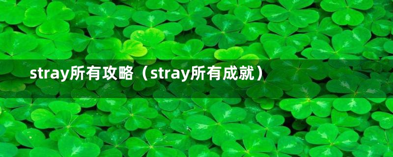 stray所有攻略（stray所有成就）