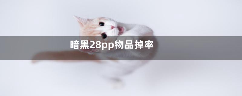 暗黑28pp物品掉率