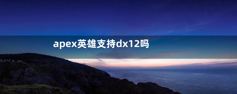 apex英雄支持dx12吗