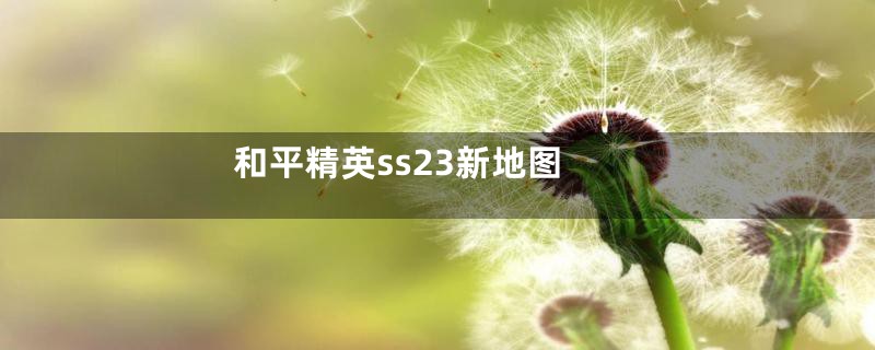 和平精英ss23新地图