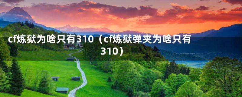 cf炼狱为啥只有310（cf炼狱弹夹为啥只有310）