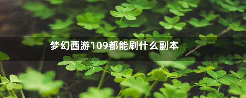 梦幻西游109都能刷什么副本