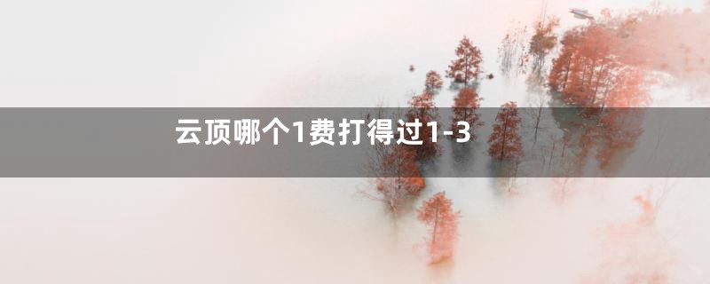 云顶哪个1费打得过1-3