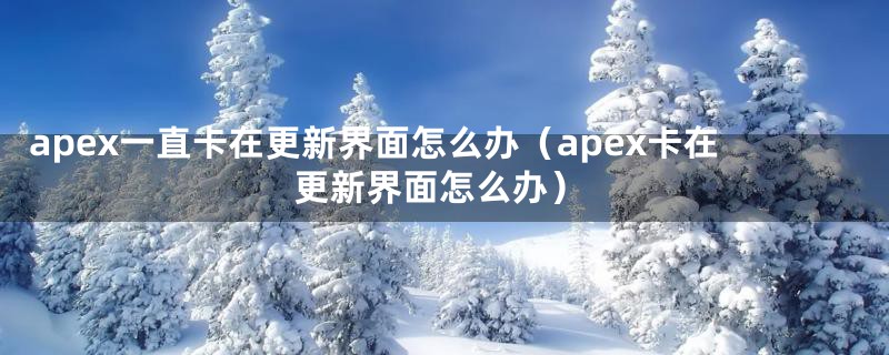 apex一直卡在更新界面怎么办（apex卡在更新界面怎么办）