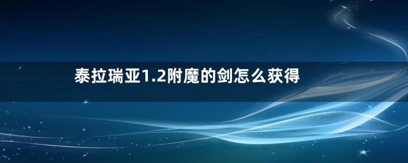 泰拉瑞亚1.2附魔的剑怎么获得