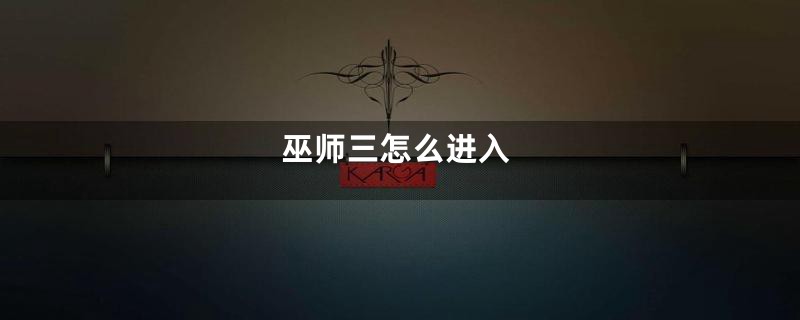 巫师三怎么进入