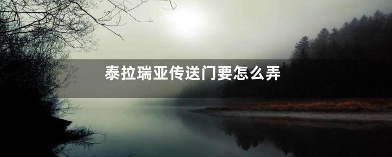 泰拉瑞亚传送门要怎么弄