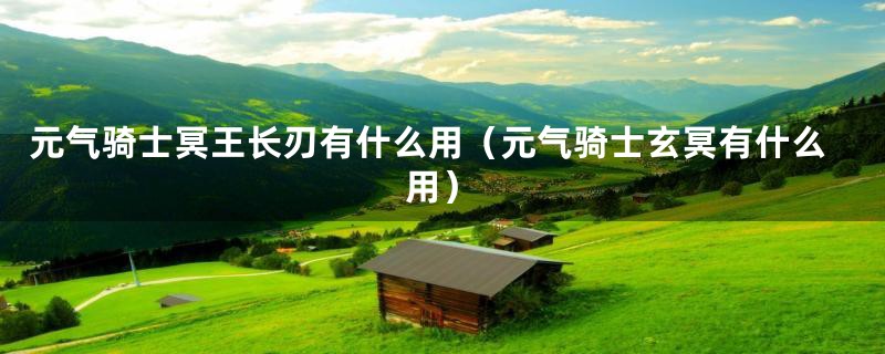 元气骑士冥王长刃有什么用（元气骑士玄冥有什么用）