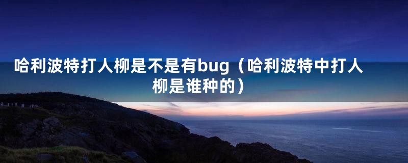 哈利波特打人柳是不是有bug（哈利波特中打人柳是谁种的）