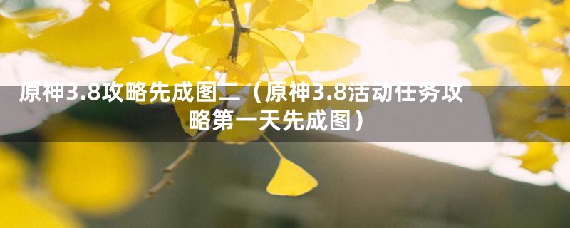 原神3.8攻略先成图二（原神3.8活动任务攻略第一天先成图）