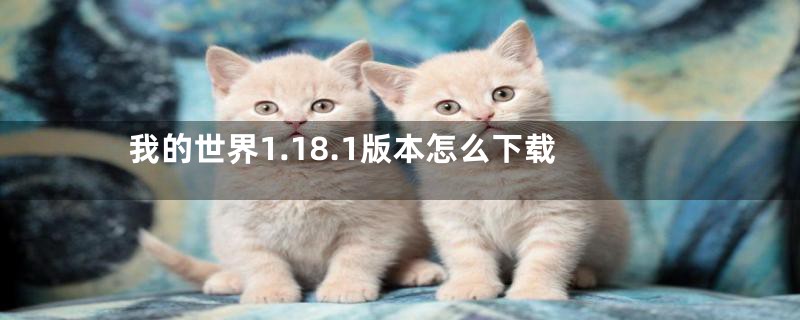 我的世界1.18.1版本怎么下载