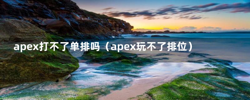 apex打不了单排吗（apex玩不了排位）