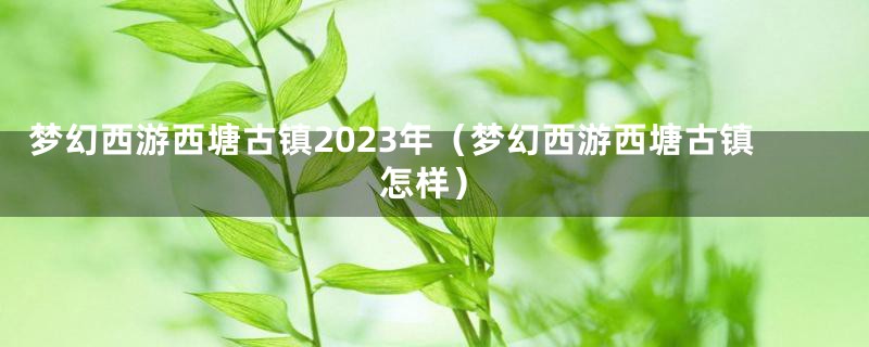 梦幻西游西塘古镇2023年（梦幻西游西塘古镇怎样）