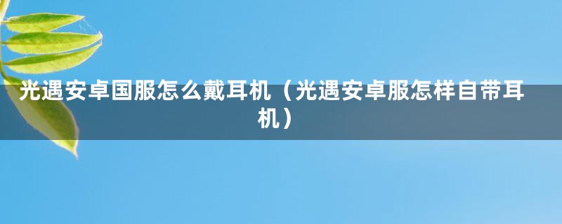 光遇安卓国服怎么戴耳机（光遇安卓服怎样自带耳机）