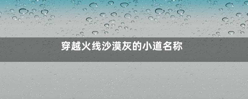 穿越火线沙漠灰的小道名称