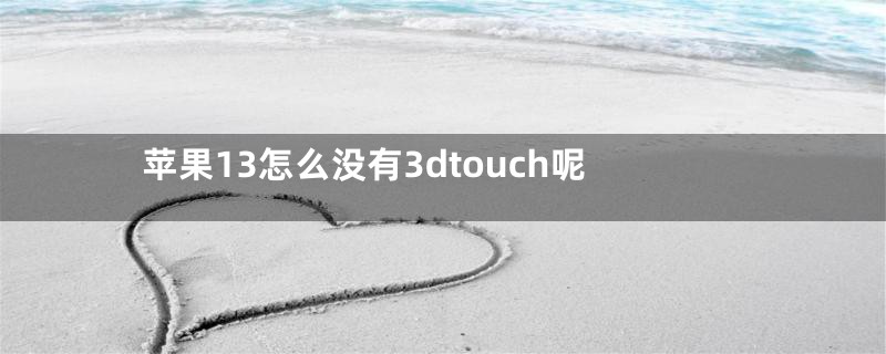 苹果13怎么没有3dtouch呢