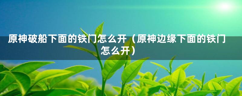 原神破船下面的铁门怎么开（原神边缘下面的铁门怎么开）