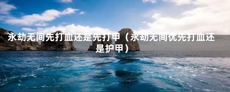 永劫无间先打血还是先打甲（永劫无间优先打血还是护甲）