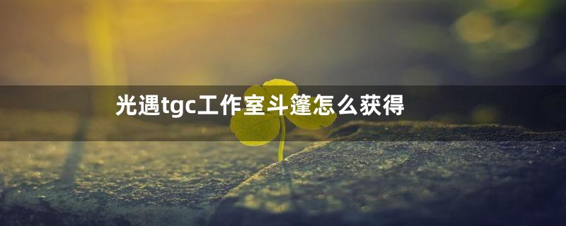 光遇tgc工作室斗篷怎么获得