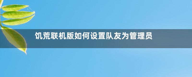 饥荒联机版如何设置队友为管理员