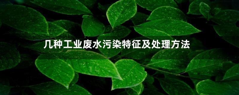 几种工业废水污染特征及处理方法