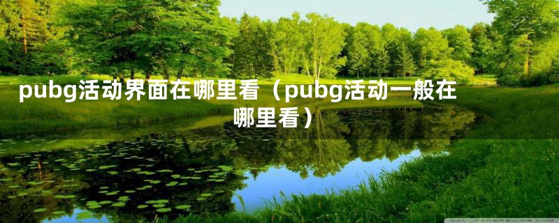 pubg活动界面在哪里看（pubg活动一般在哪里看）