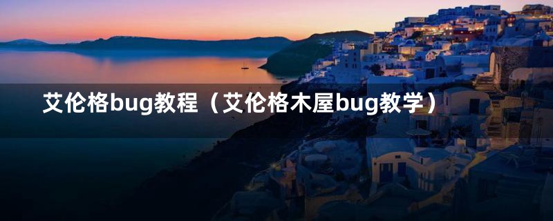 艾伦格bug教程（艾伦格木屋bug教学）