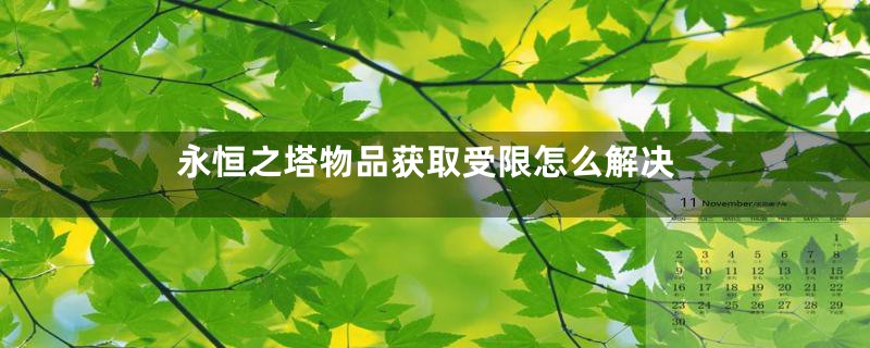 永恒之塔物品获取受限怎么解决