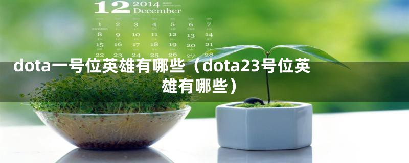 dota一号位英雄有哪些（dota23号位英雄有哪些）