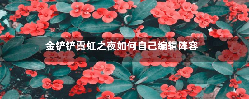 金铲铲霓虹之夜如何自己编辑阵容