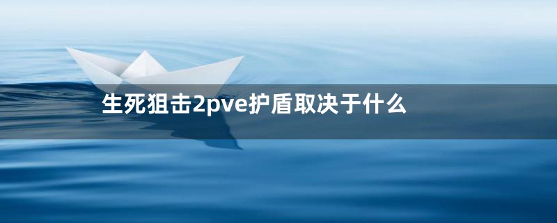 生死狙击2pve护盾取决于什么