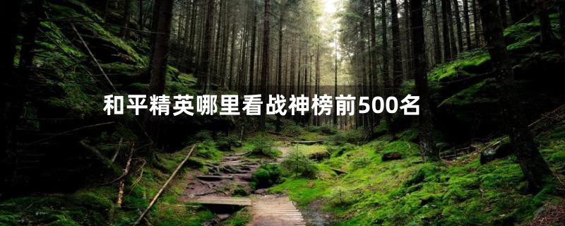 和平精英哪里看战神榜前500名