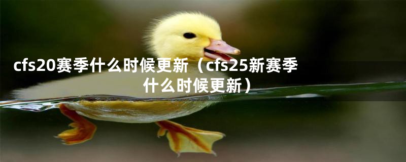 cfs20赛季什么时候更新（cfs25新赛季什么时候更新）