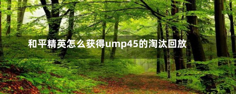 和平精英怎么获得ump45的淘汰回放