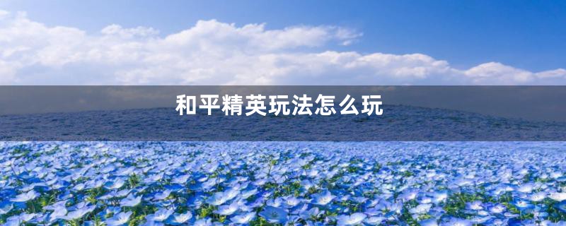 和平精英玩法怎么玩