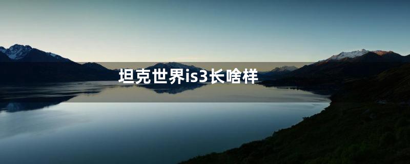 坦克世界is3长啥样