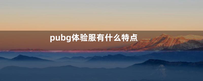 pubg体验服有什么特点