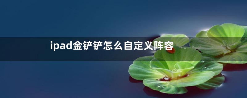 ipad金铲铲怎么自定义阵容