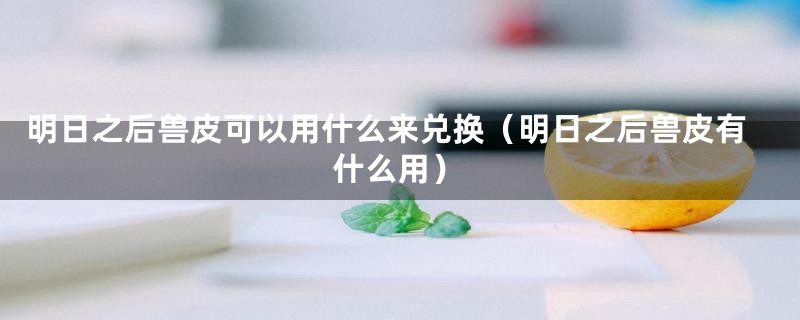 明日之后兽皮可以用什么来兑换（明日之后兽皮有什么用）