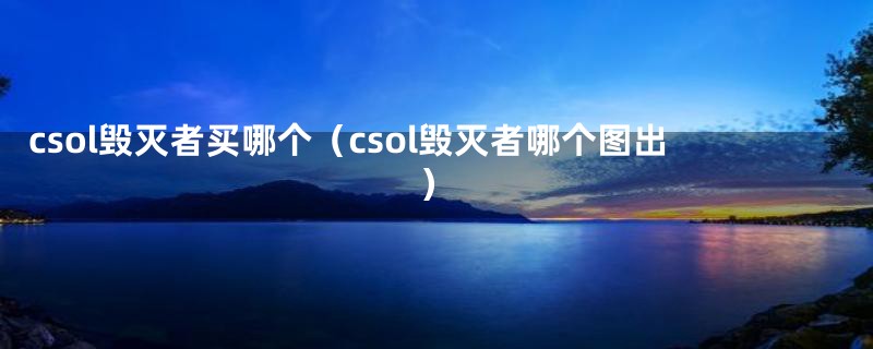 csol毁灭者买哪个（csol毁灭者哪个图出）