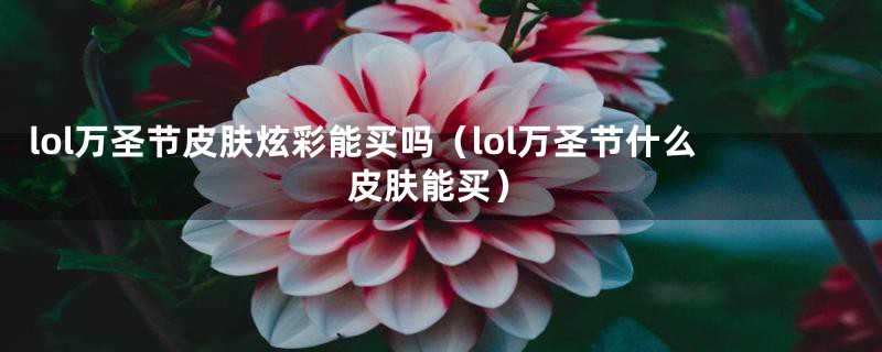 lol万圣节皮肤炫彩能买吗（lol万圣节什么皮肤能买）