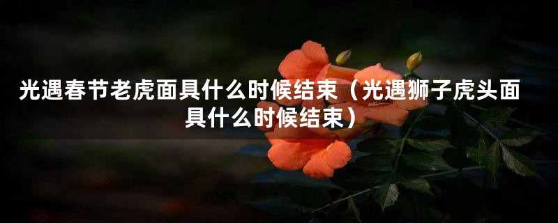 光遇春节老虎面具什么时候结束（光遇狮子虎头面具什么时候结束）