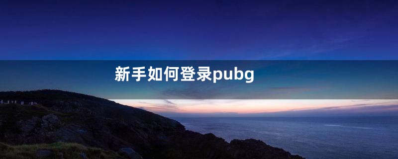 新手如何登录pubg