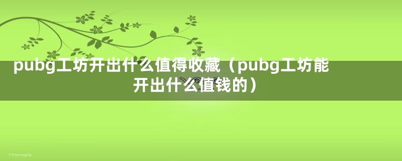 pubg工坊开出什么值得收藏（pubg工坊能开出什么值钱的）