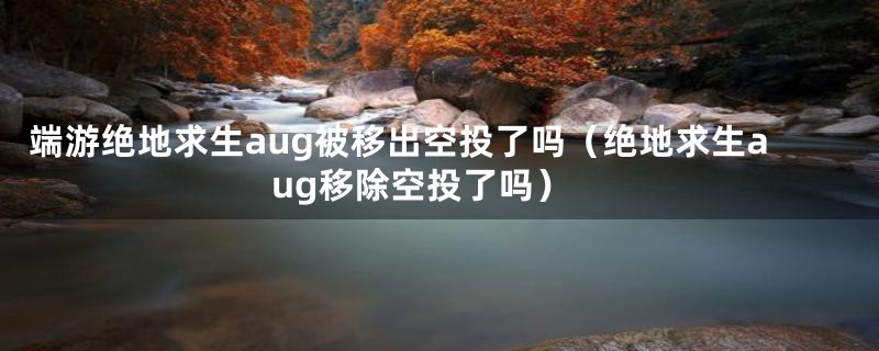 端游绝地求生aug被移出空投了吗（绝地求生aug移除空投了吗）