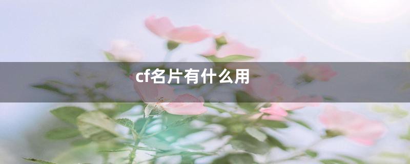 cf名片有什么用