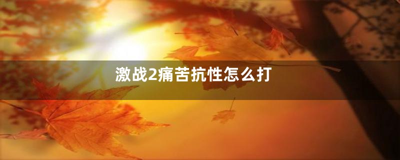 激战2痛苦抗性怎么打