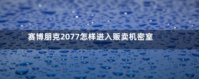 赛博朋克2077怎样进入贩卖机密室