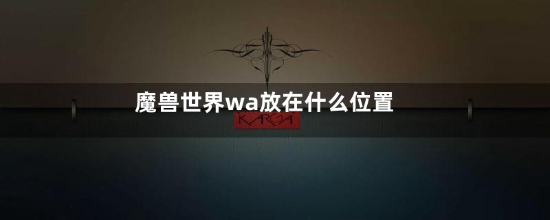 魔兽世界wa放在什么位置